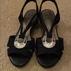 Impo Black Sandals with Silver Detail